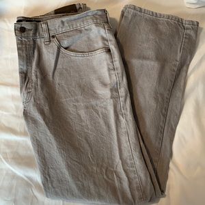 Men’s Lee straight leg regular fit light wash gray jeans size 40x32